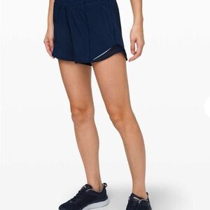 lululemon athletica True Navy Athletic Running Shorts with Reflective Detail